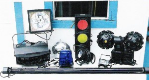 Black Light-Police Beacon-Stop Light-  Mirror Ball-Saturn Double Rotating-Strobe-  Derby Light